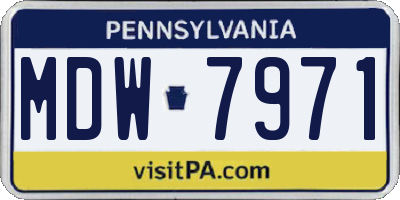 PA license plate MDW7971