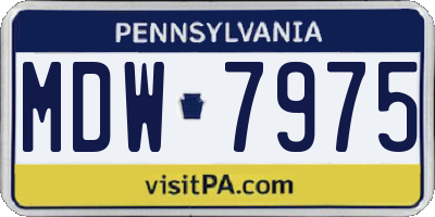 PA license plate MDW7975