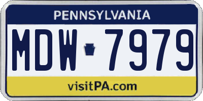 PA license plate MDW7979