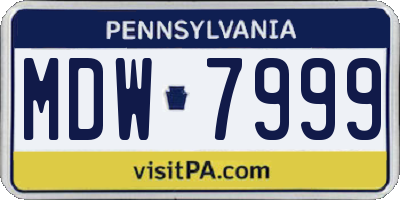 PA license plate MDW7999