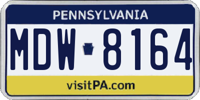 PA license plate MDW8164