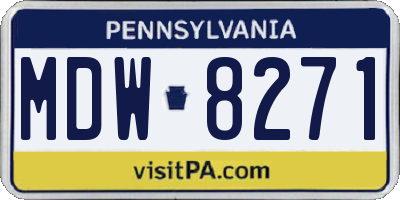 PA license plate MDW8271
