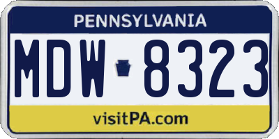 PA license plate MDW8323