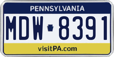 PA license plate MDW8391