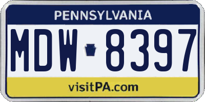 PA license plate MDW8397