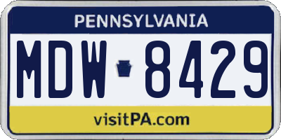 PA license plate MDW8429