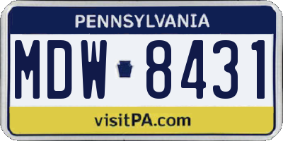 PA license plate MDW8431