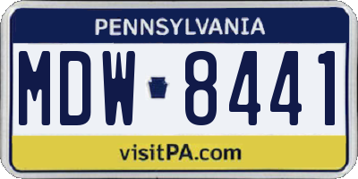 PA license plate MDW8441