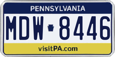 PA license plate MDW8446