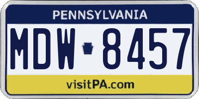 PA license plate MDW8457