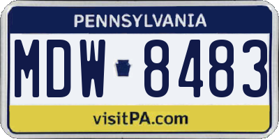 PA license plate MDW8483