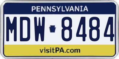 PA license plate MDW8484