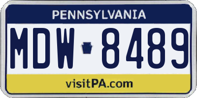 PA license plate MDW8489