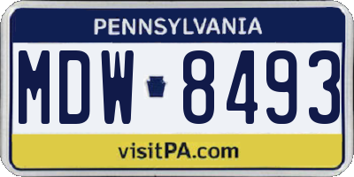 PA license plate MDW8493