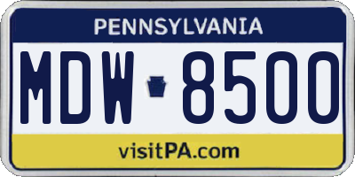 PA license plate MDW8500