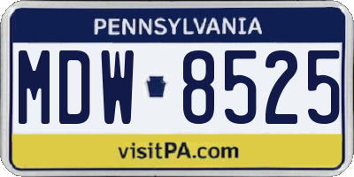PA license plate MDW8525