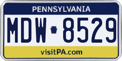 PA license plate MDW8529