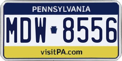 PA license plate MDW8556
