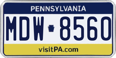 PA license plate MDW8560