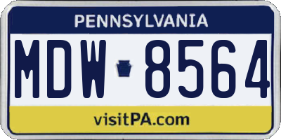 PA license plate MDW8564