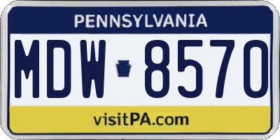 PA license plate MDW8570