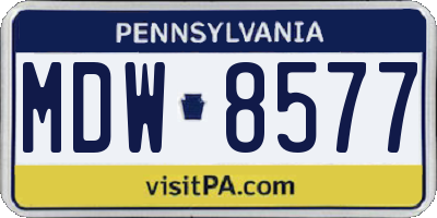 PA license plate MDW8577