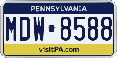 PA license plate MDW8588