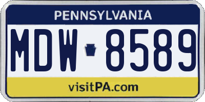 PA license plate MDW8589