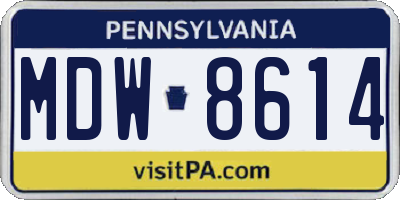 PA license plate MDW8614