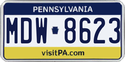 PA license plate MDW8623