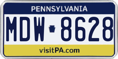 PA license plate MDW8628