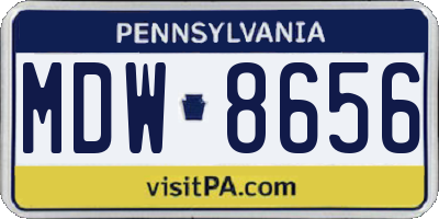 PA license plate MDW8656