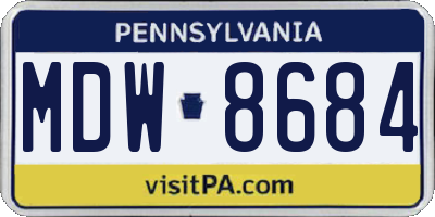 PA license plate MDW8684