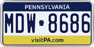 PA license plate MDW8686