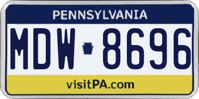 PA license plate MDW8696