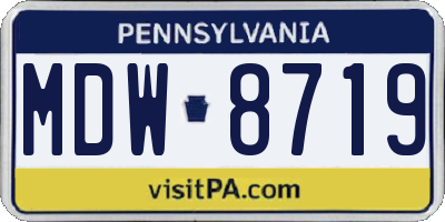 PA license plate MDW8719