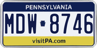 PA license plate MDW8746
