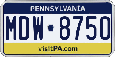 PA license plate MDW8750