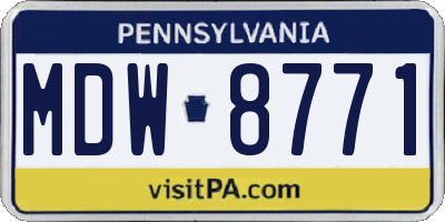 PA license plate MDW8771