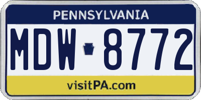 PA license plate MDW8772