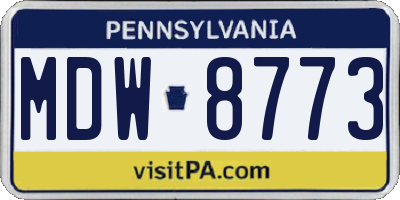 PA license plate MDW8773