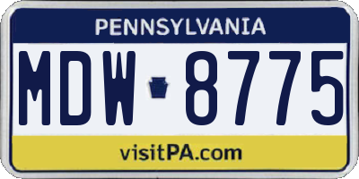 PA license plate MDW8775