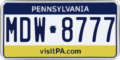 PA license plate MDW8777
