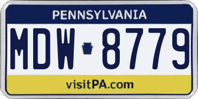 PA license plate MDW8779