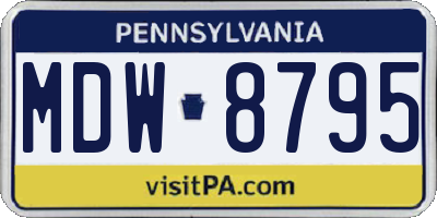PA license plate MDW8795
