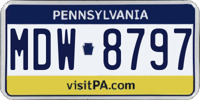 PA license plate MDW8797