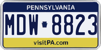 PA license plate MDW8823