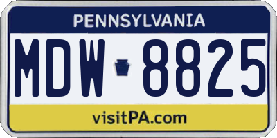 PA license plate MDW8825