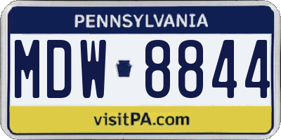PA license plate MDW8844