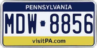 PA license plate MDW8856